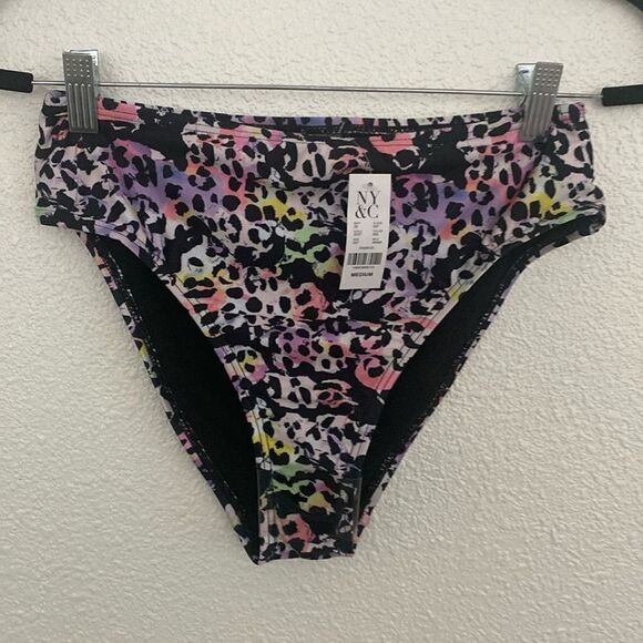 New York & Company Other - NWT-NY&C Swimwear- purple Leopard-Print High-Waisted Bikini Bottom - Size Medium
